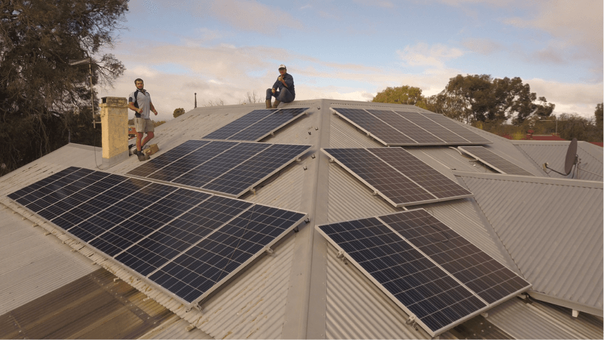 solar panel roof installation on a residential house